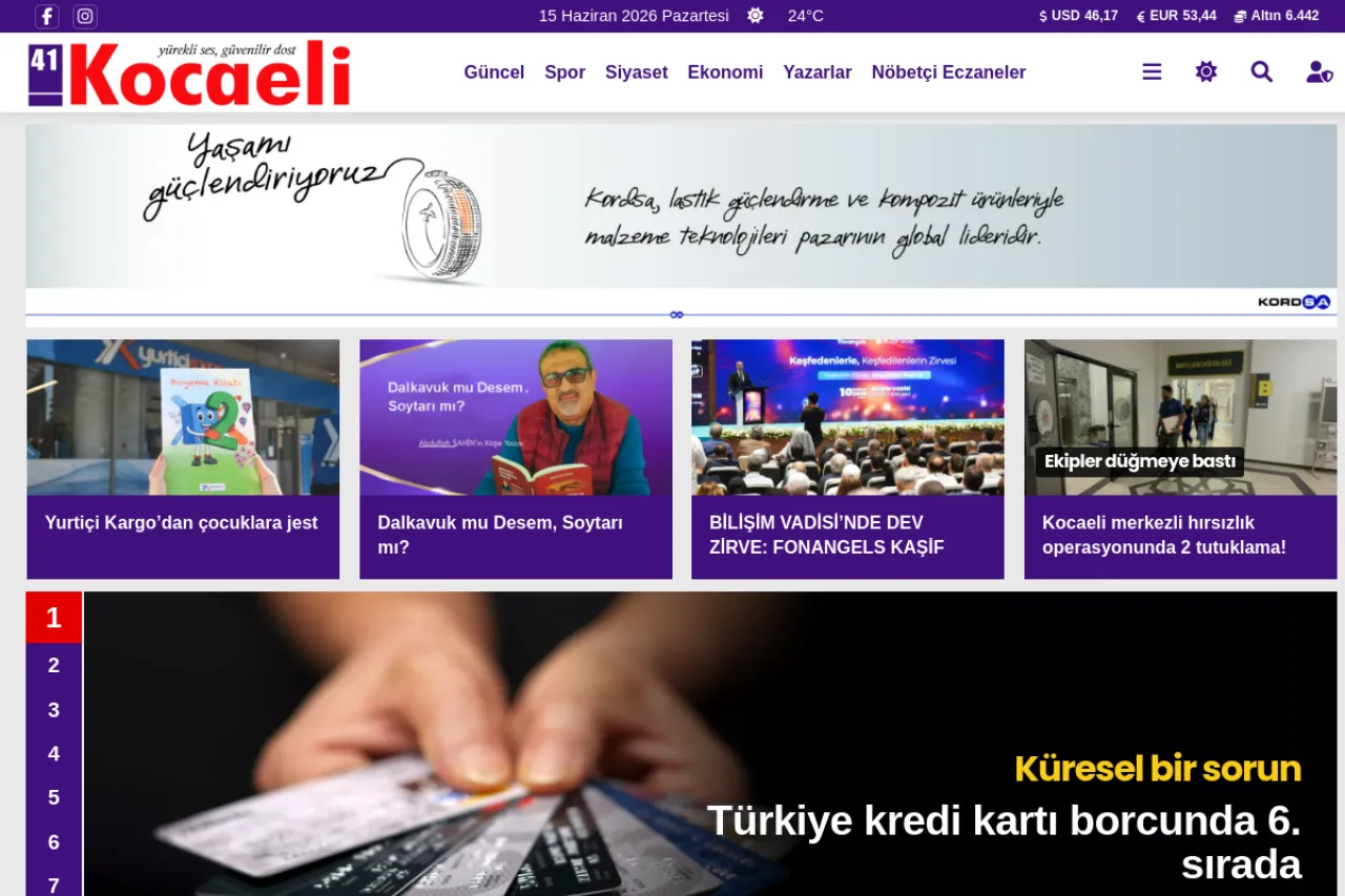 41kocaeli.net web sitesi ekran görüntüsü - DA 12