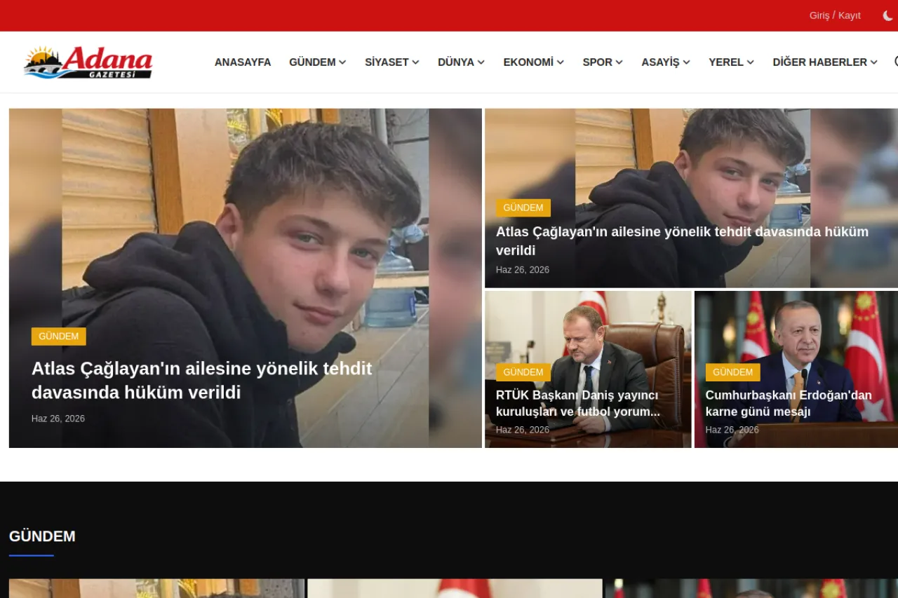 adanagazetesi.com.tr web sitesi ekran görüntüsü - Haber