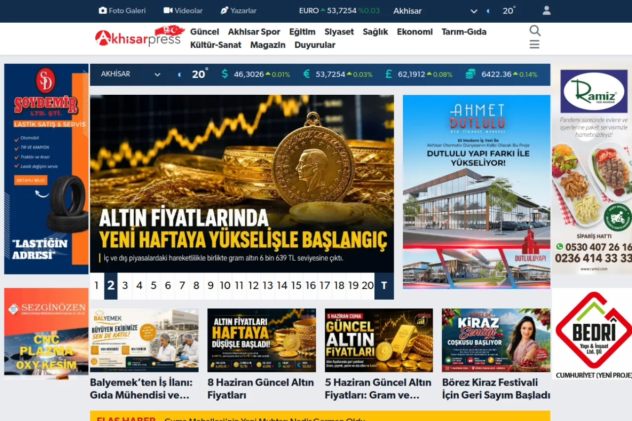akhisarpress.com web sitesi ekran görüntüsü - Haber - DA 29
