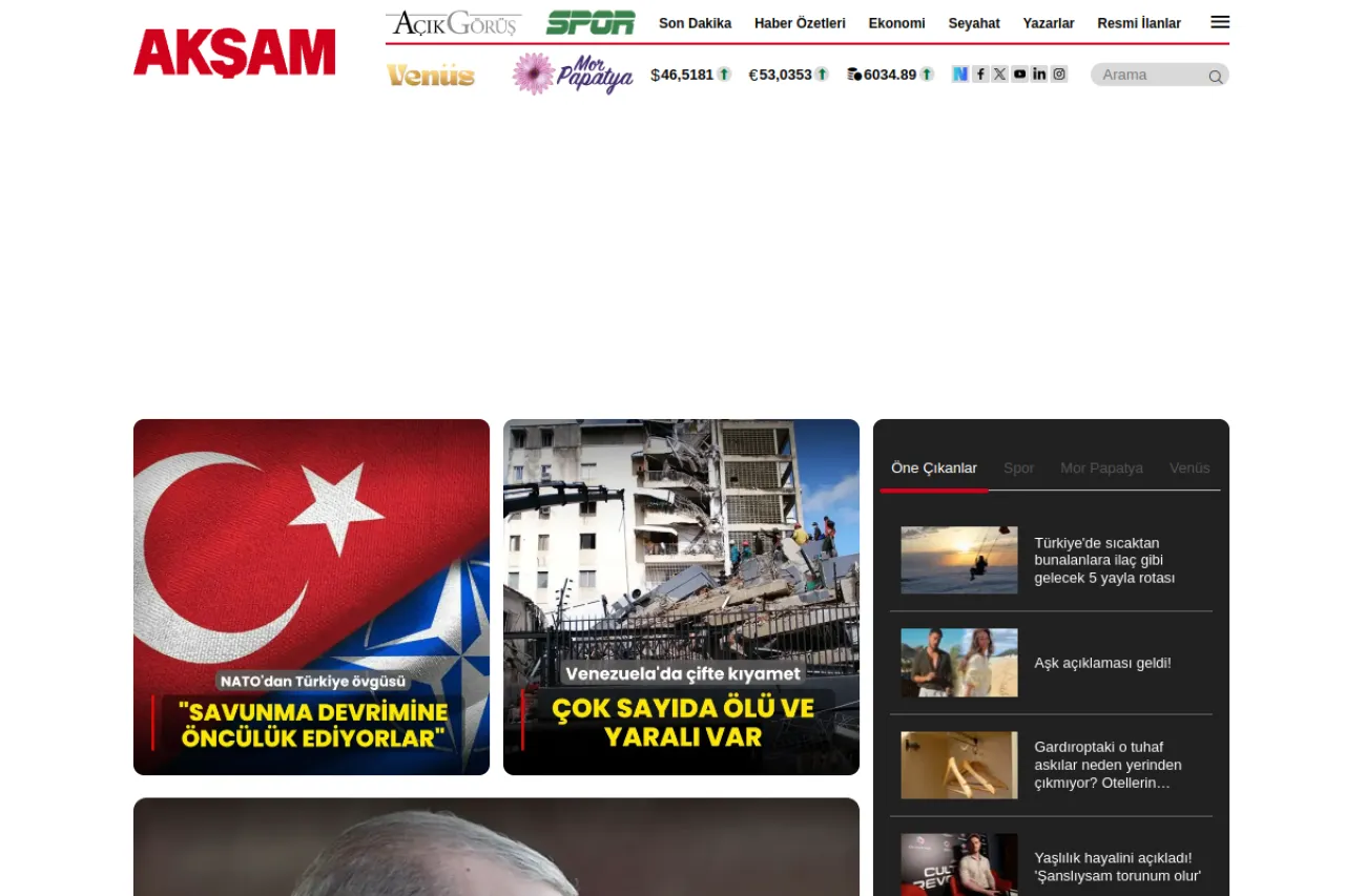 aksam.com.tr web sitesi ekran görüntüsü - DA 74