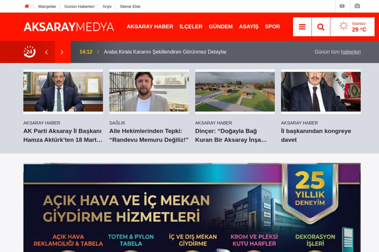 aksaraymedya.com web sitesi ekran görüntüsü - DA 19