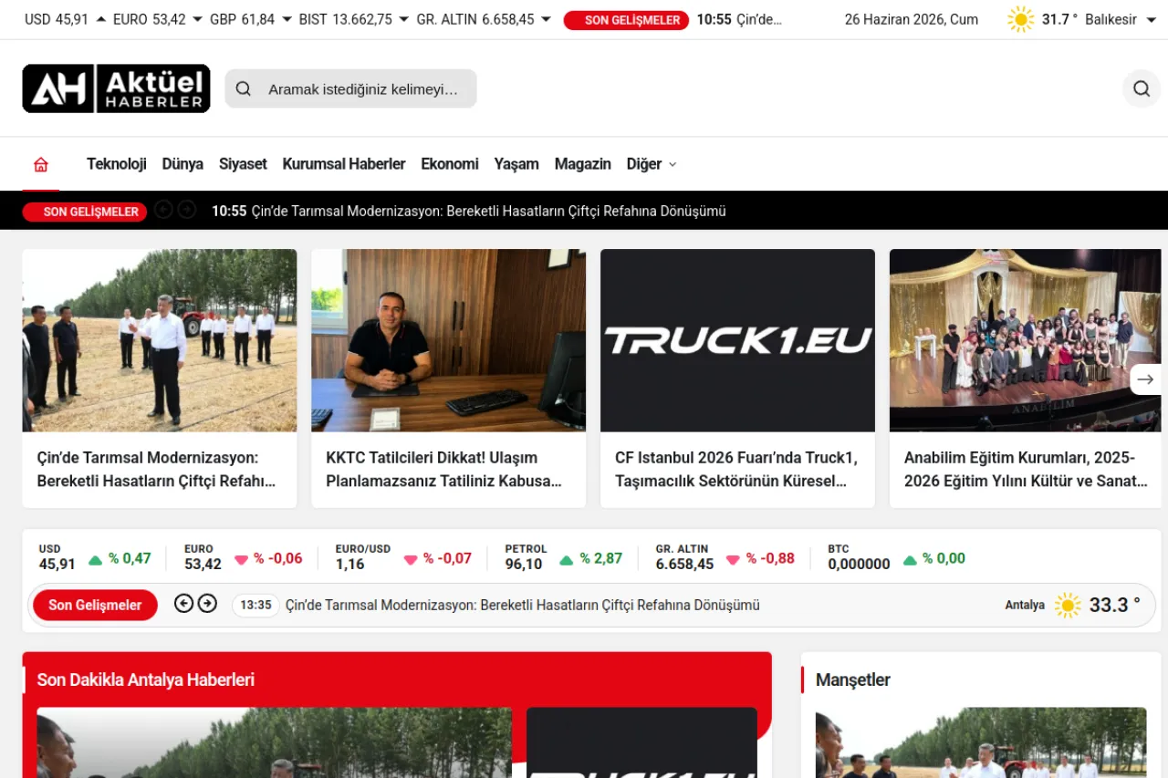 aktuelhaberler.com web sitesi ekran görüntüsü - Haber - DA 6