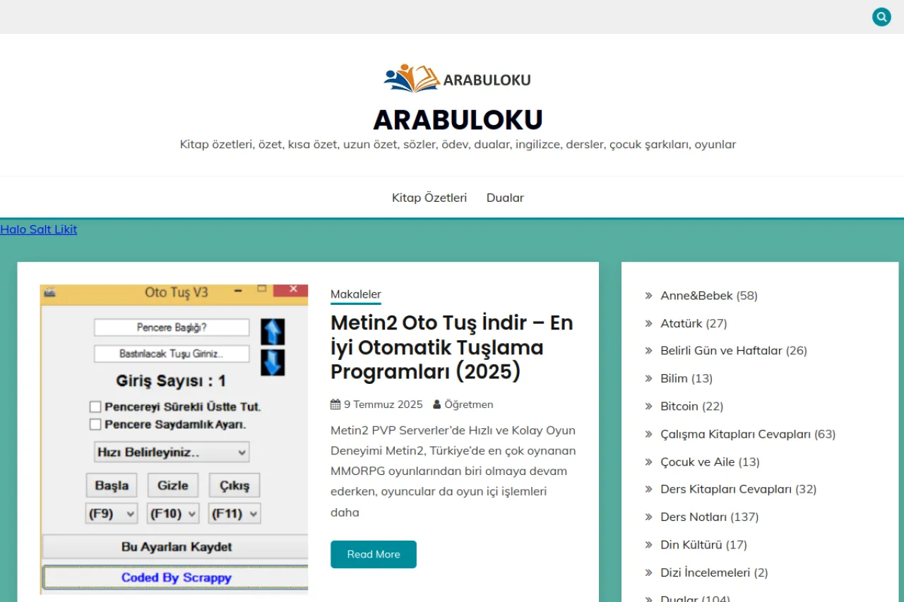 arabuloku.com web sitesi ekran görüntüsü - DA 66