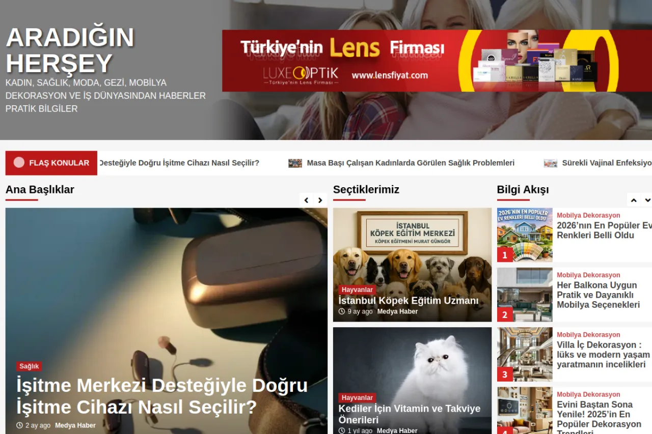 aradiginhersey.com web sitesi ekran görüntüsü - DA 58