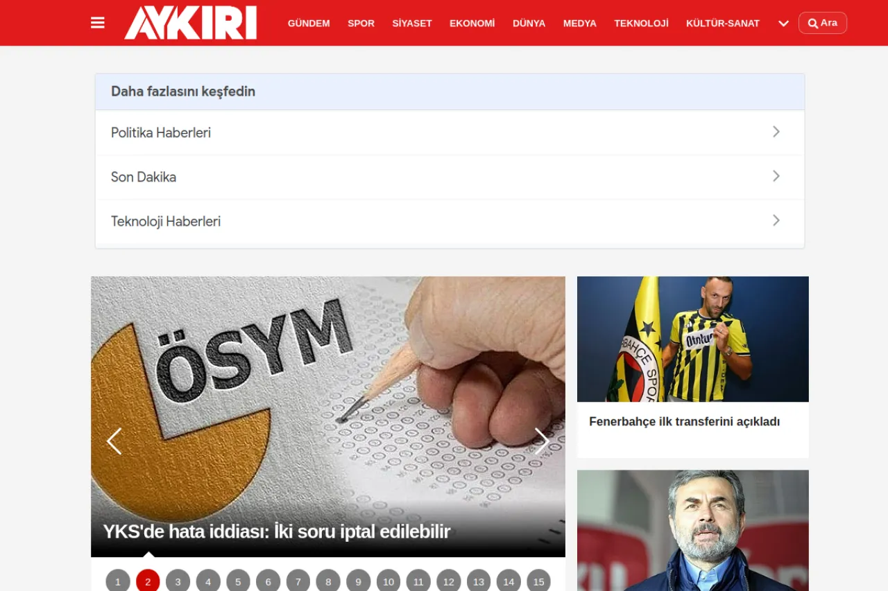 aykiri.com.tr web sitesi ekran görüntüsü - DA 63