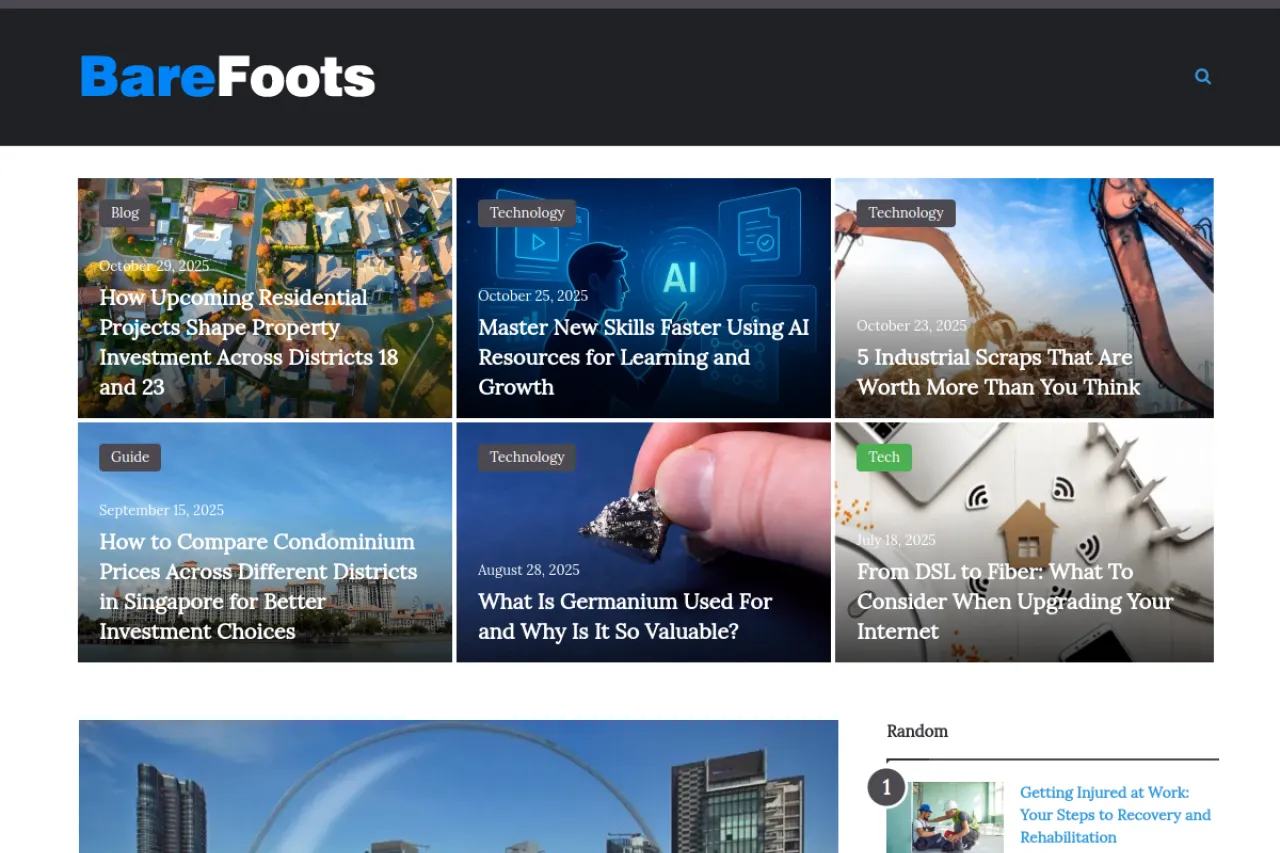 barefootsworld.net web sitesi ekran görüntüsü - DA 69