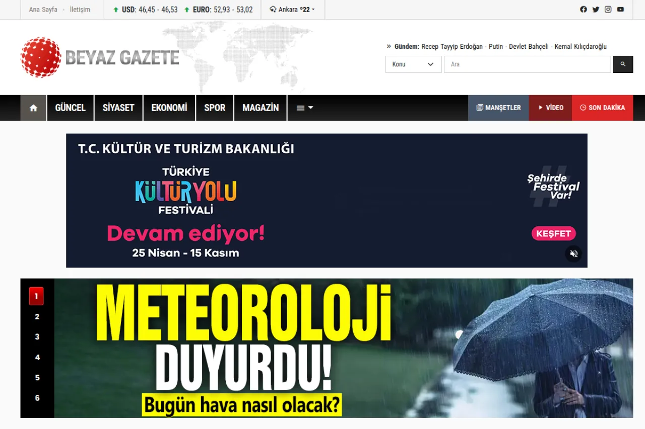 beyazgazete.com web sitesi ekran görüntüsü - Haber - DA 59