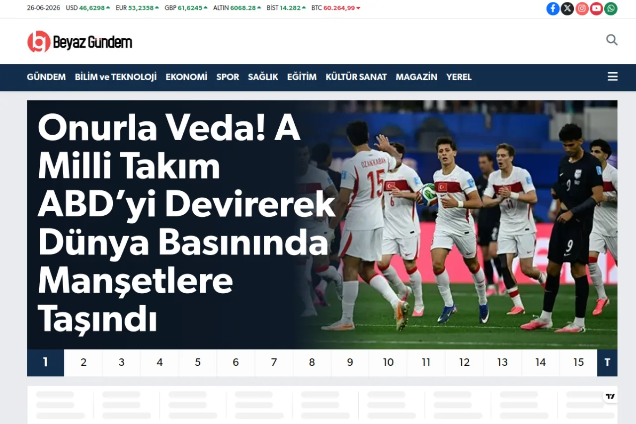 beyazgundem.com web sitesi ekran görüntüsü - Haber - DA 57
