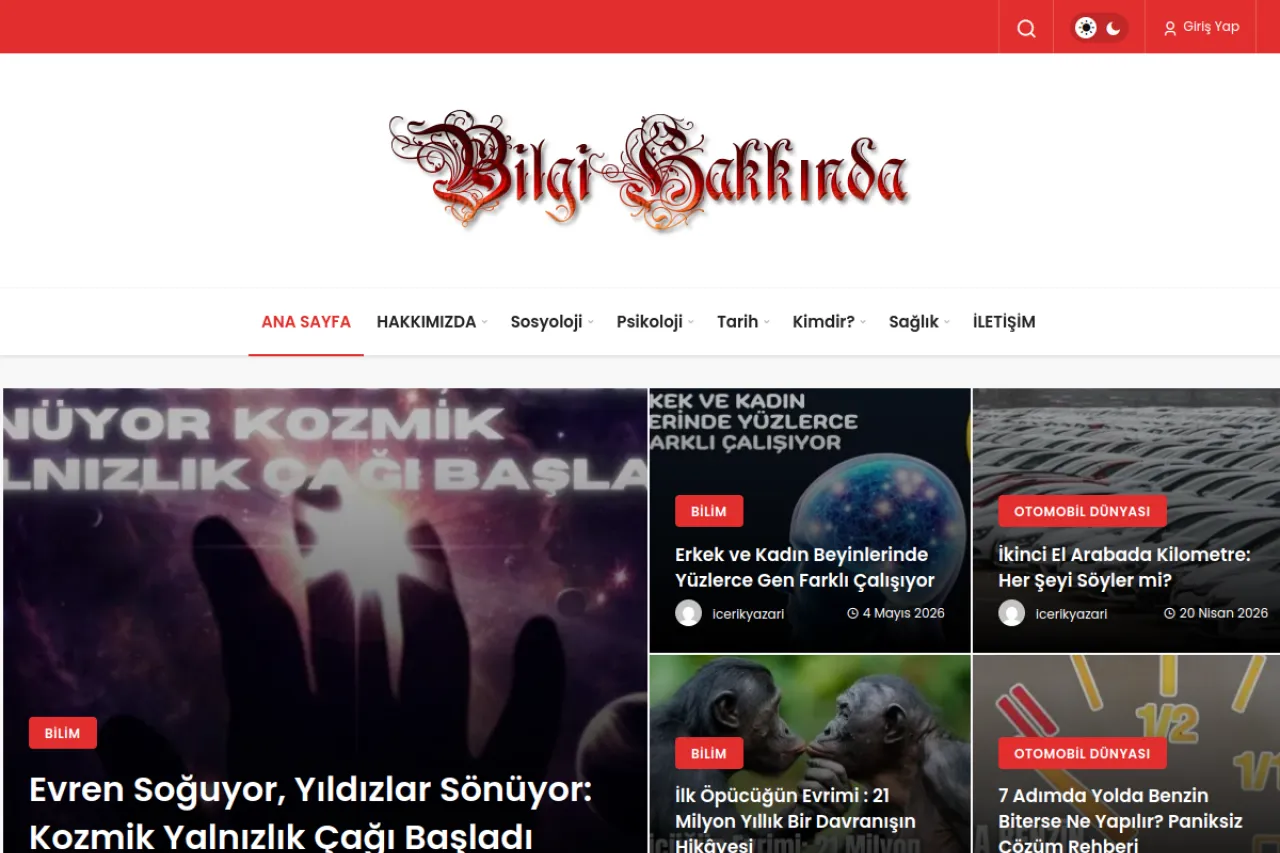 bilgihakkinda.com web sitesi ekran görüntüsü - DA 57