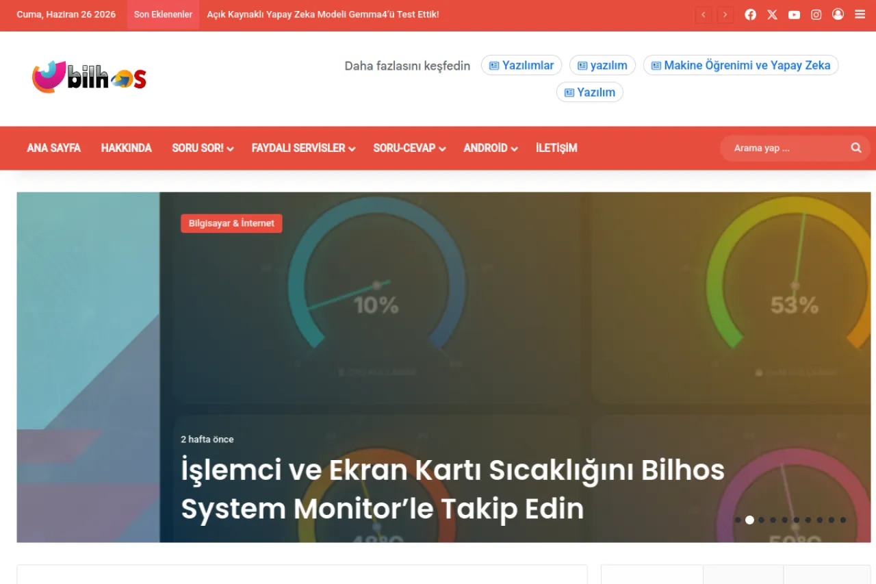 bilhos.com.tr web sitesi ekran görüntüsü - DA 58