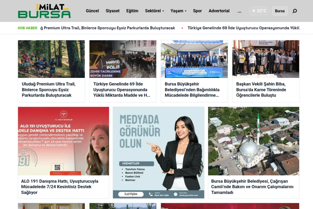 bursamilat.com web sitesi ekran görüntüsü - Yerel - DA 15