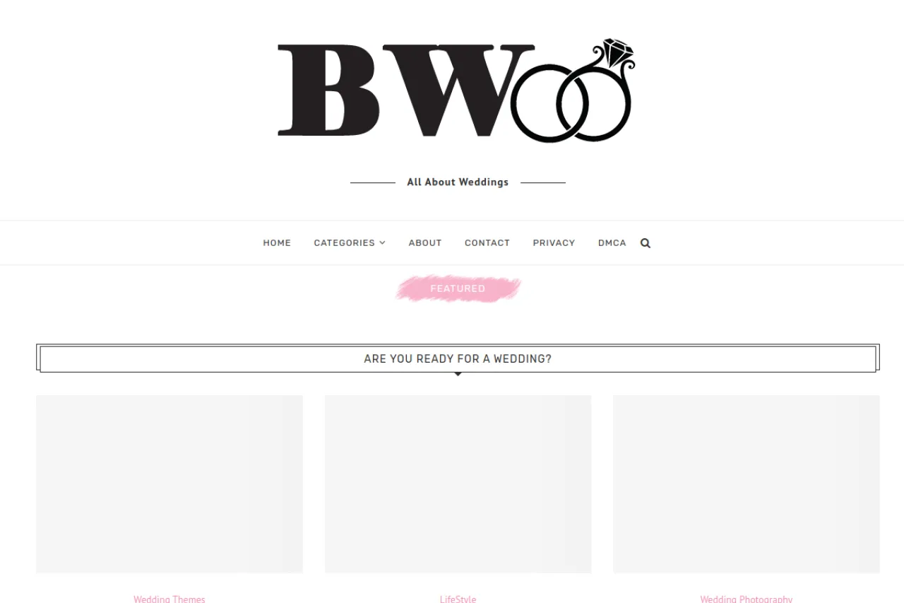 businessweddings.com web sitesi ekran görüntüsü - DA 55