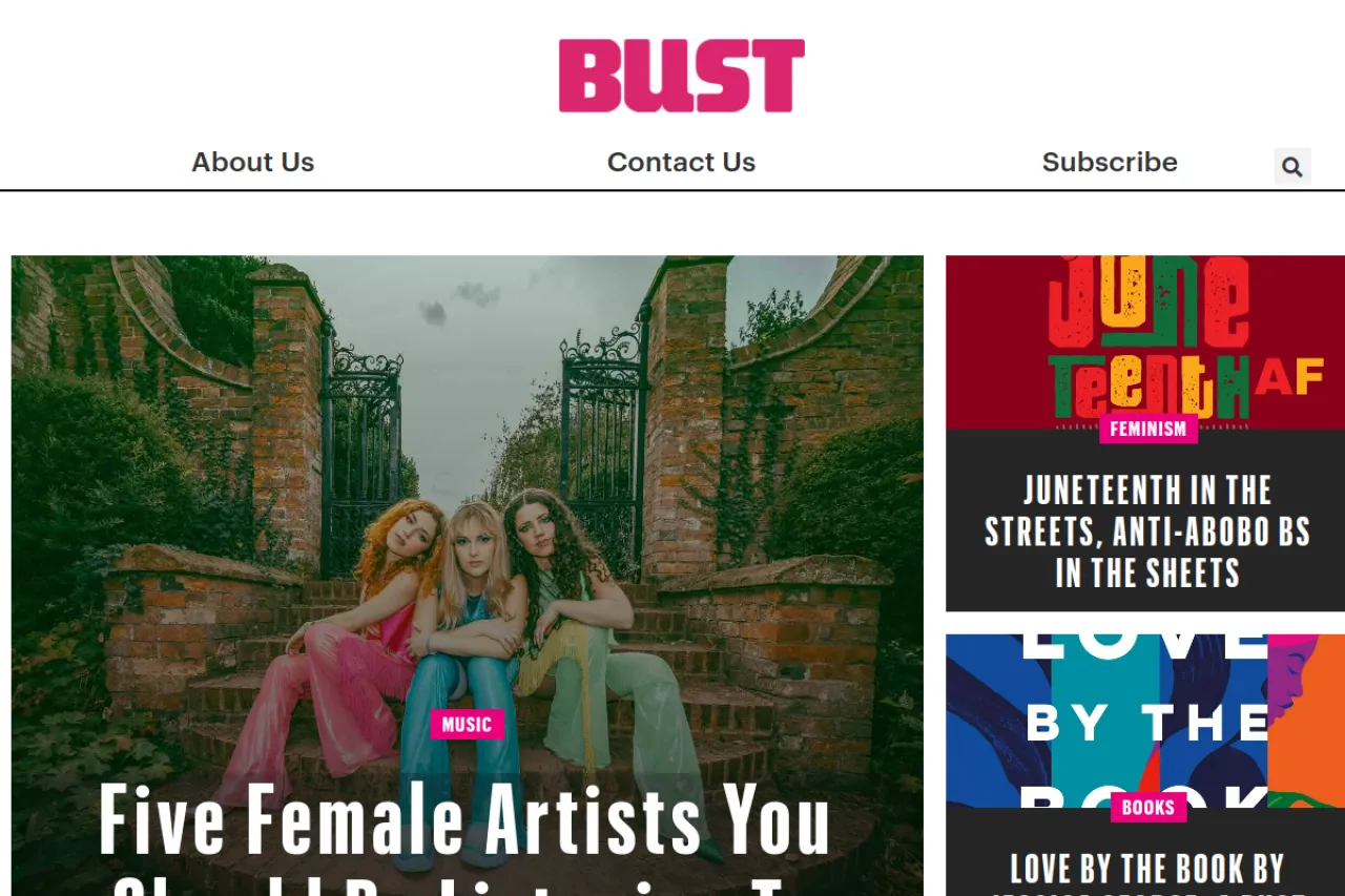 bust.com web sitesi ekran görüntüsü - Haber - DA 75
