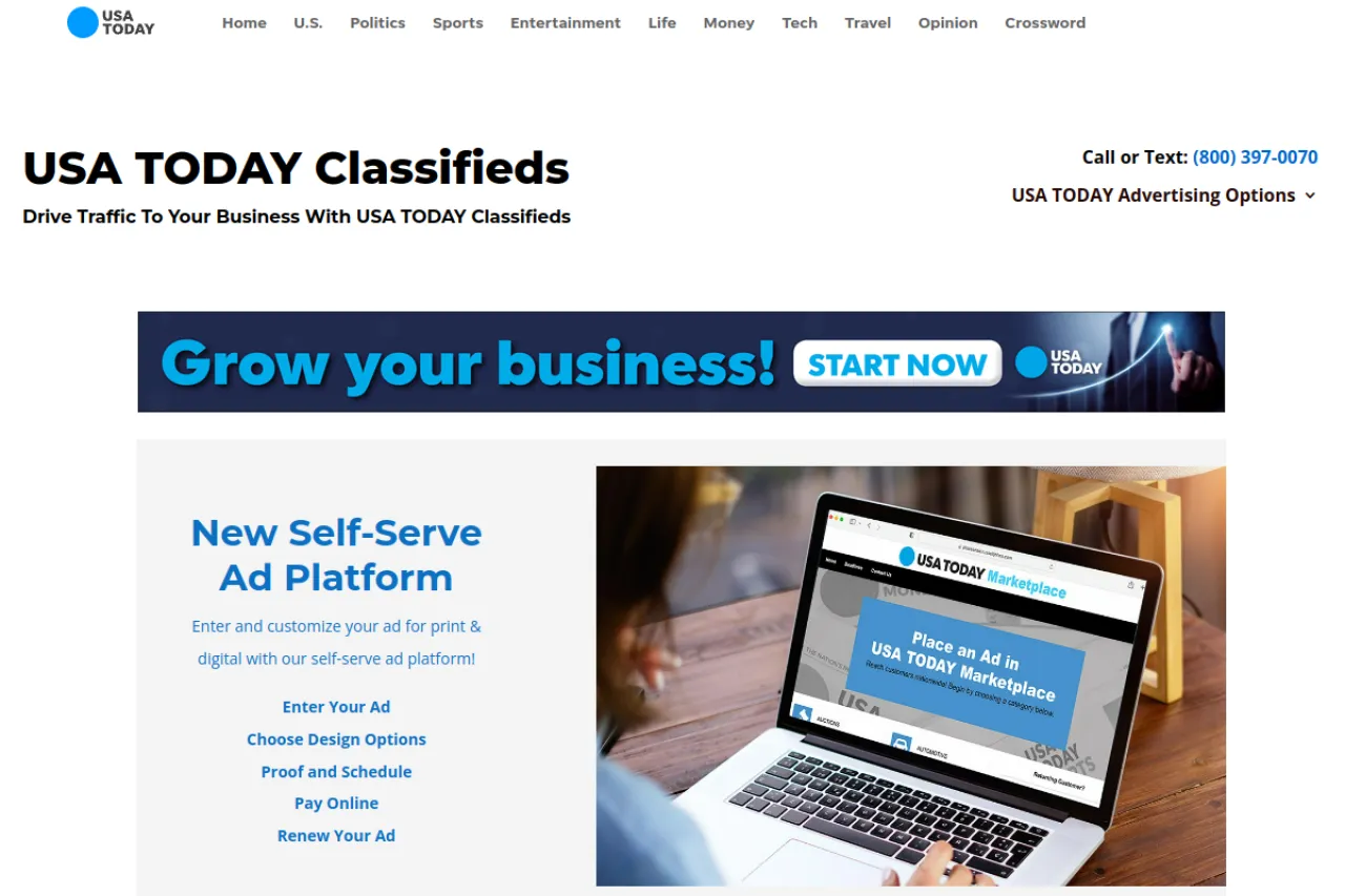 classifieds.usatoday.com web sitesi ekran görüntüsü - Haber - DA 94