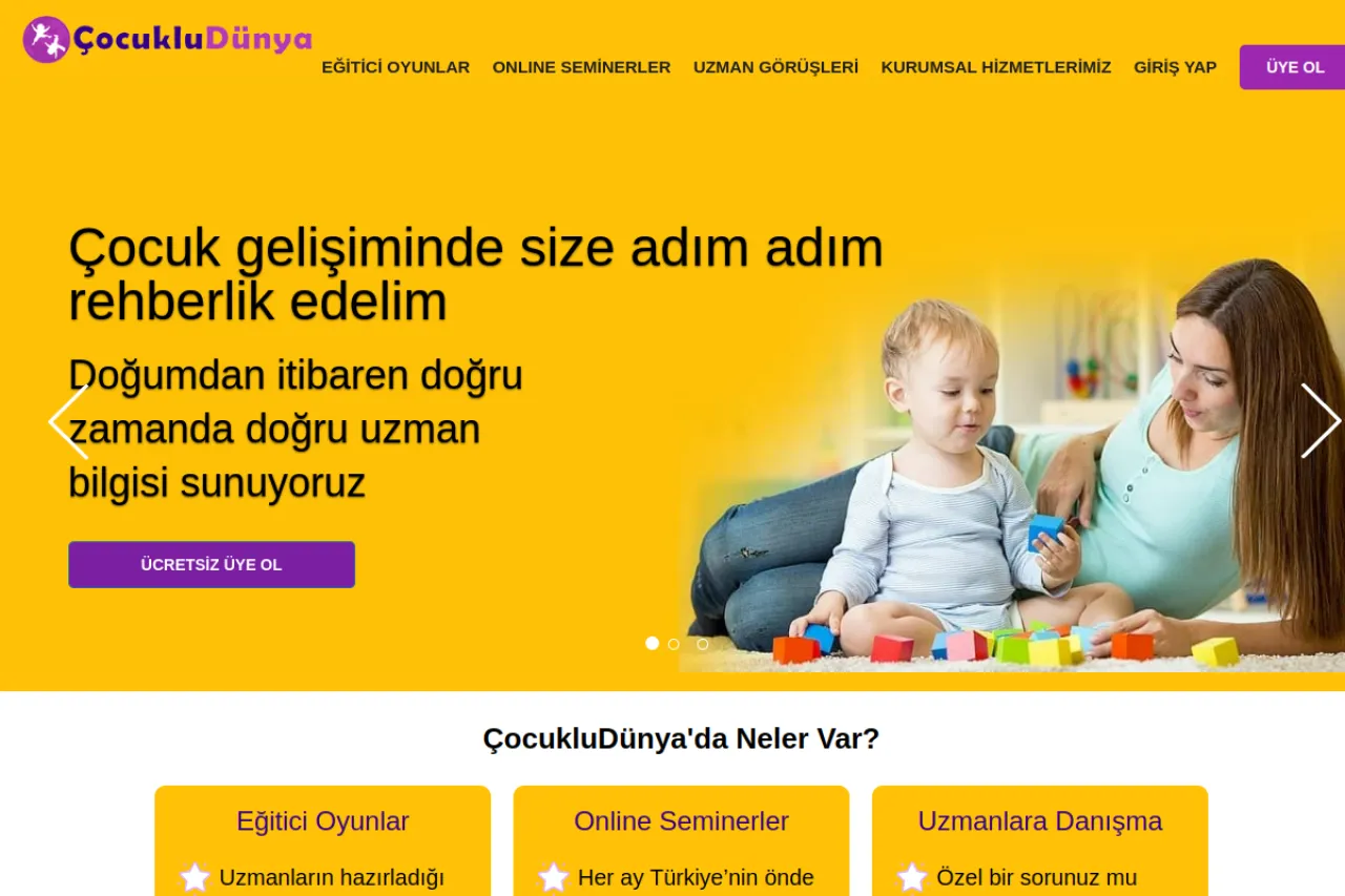 cocukludunya.com web sitesi ekran görüntüsü - DA 40