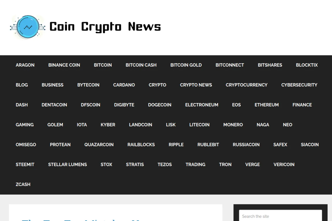 coincryptonews.com web sitesi ekran görüntüsü - Haber - DA 56