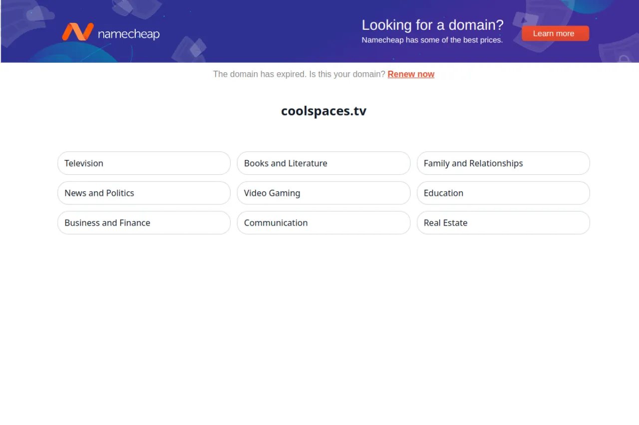 coolspaces.tv web sitesi ekran görüntüsü - DA 56