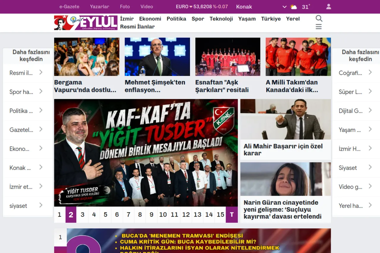 dokuzeylul.com web sitesi ekran görüntüsü - DA 33