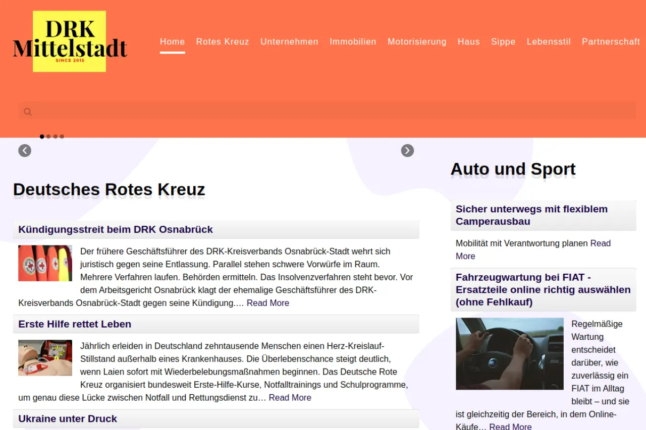 drk-mittelstadt.de web sitesi ekran görüntüsü - DA 55