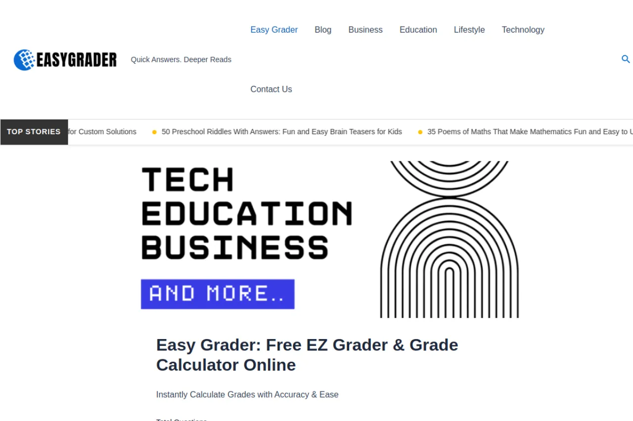 easygrader.net web sitesi ekran görüntüsü - DA 32