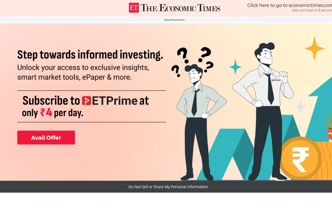 economictimes.indiatimes.com web sitesi ekran görüntüsü - Haber - DA 94