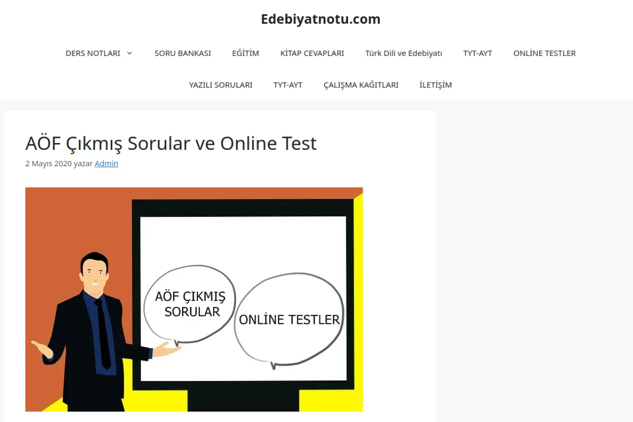 edebiyatnotu.com web sitesi ekran görüntüsü - DA 15