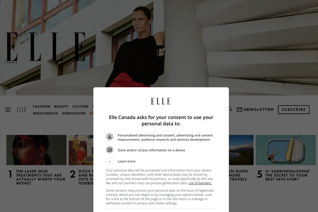 ellecanada.com web sitesi ekran görüntüsü - Haber - DA 77