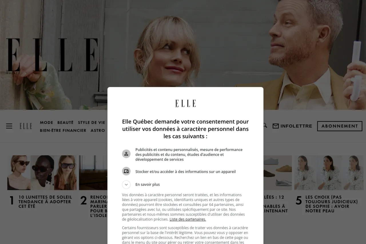 ellequebec.com web sitesi ekran görüntüsü - Haber - DA 54