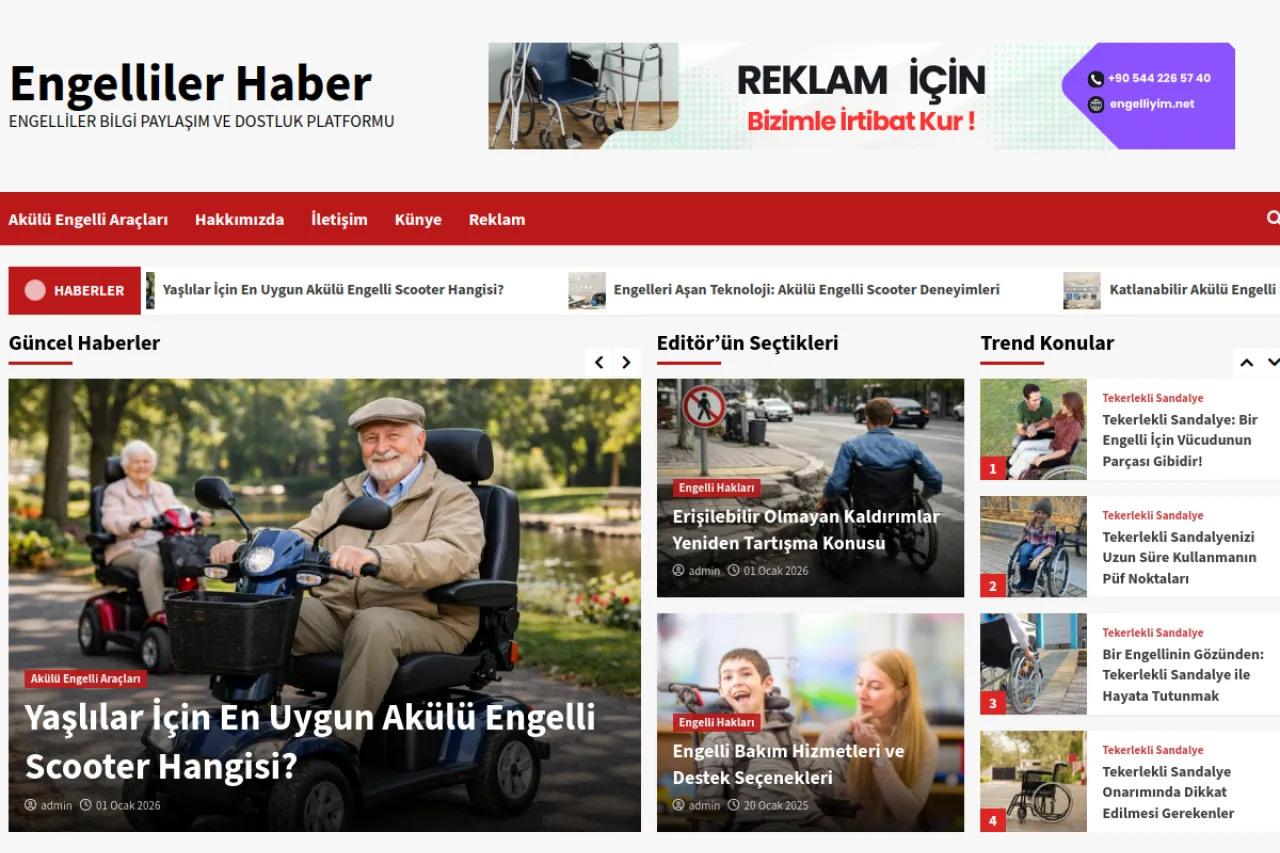 engelliyim.net web sitesi ekran görüntüsü - DA 55