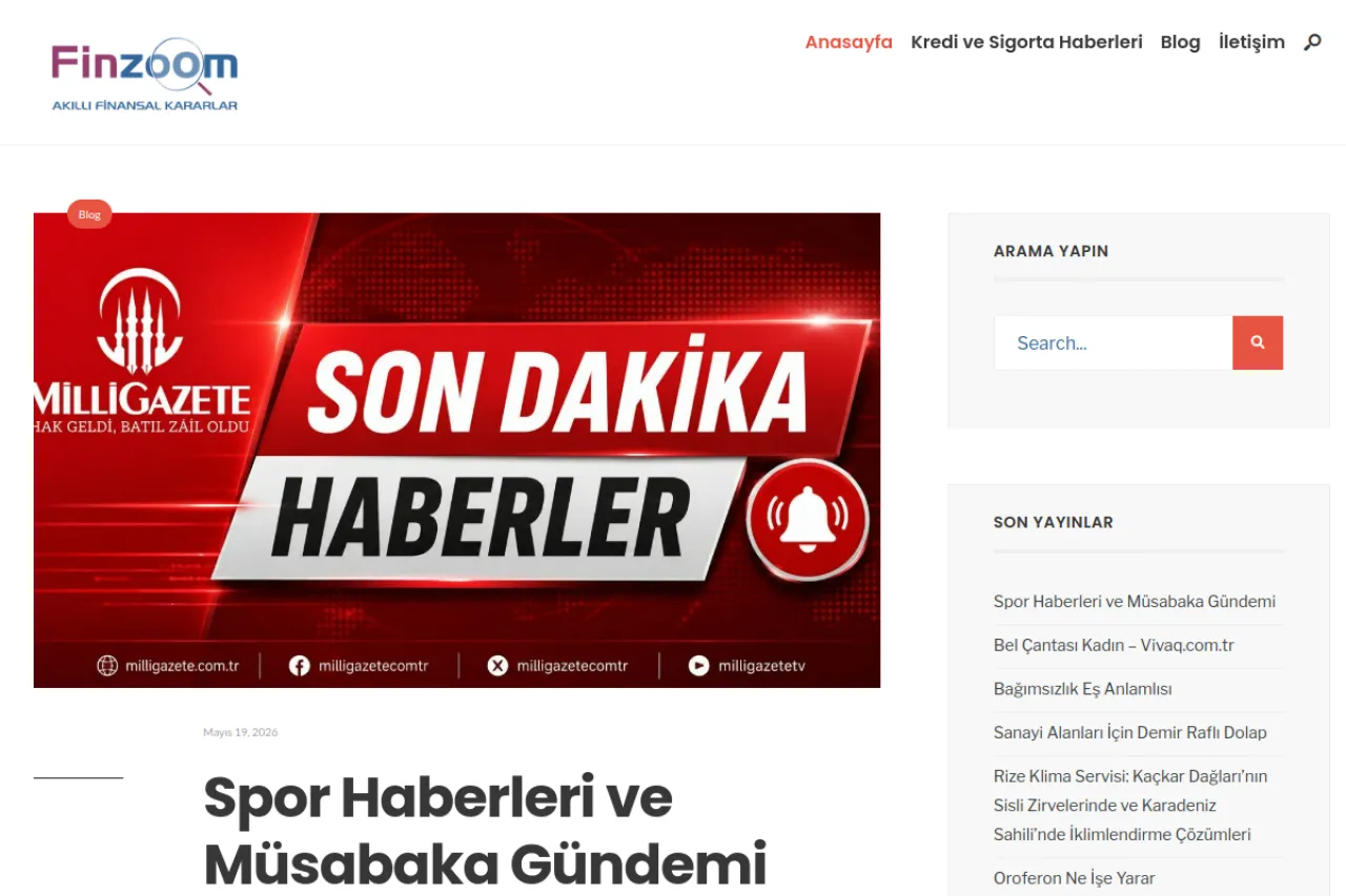 finzoom.com.tr web sitesi ekran görüntüsü - DA 19