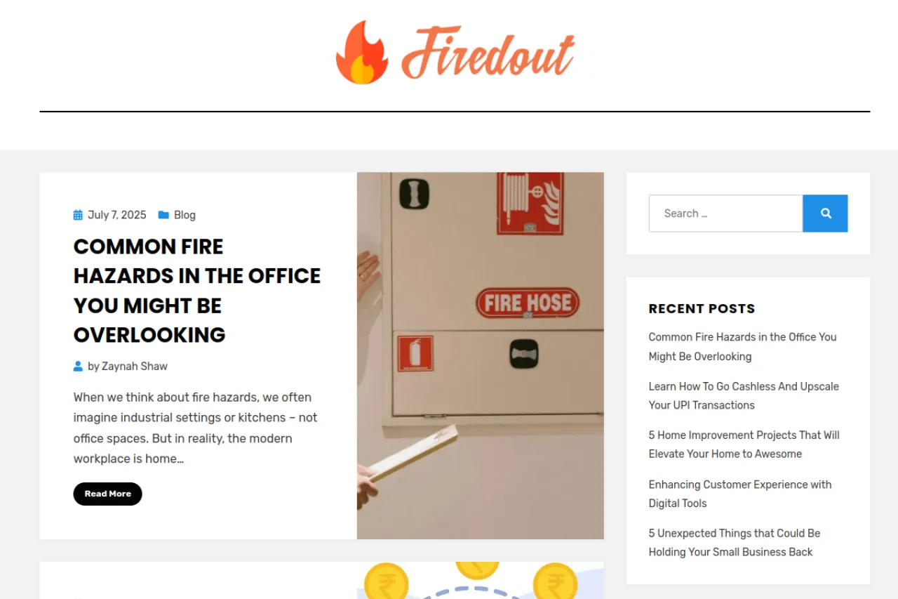 firedout.com web sitesi ekran görüntüsü - DA 65