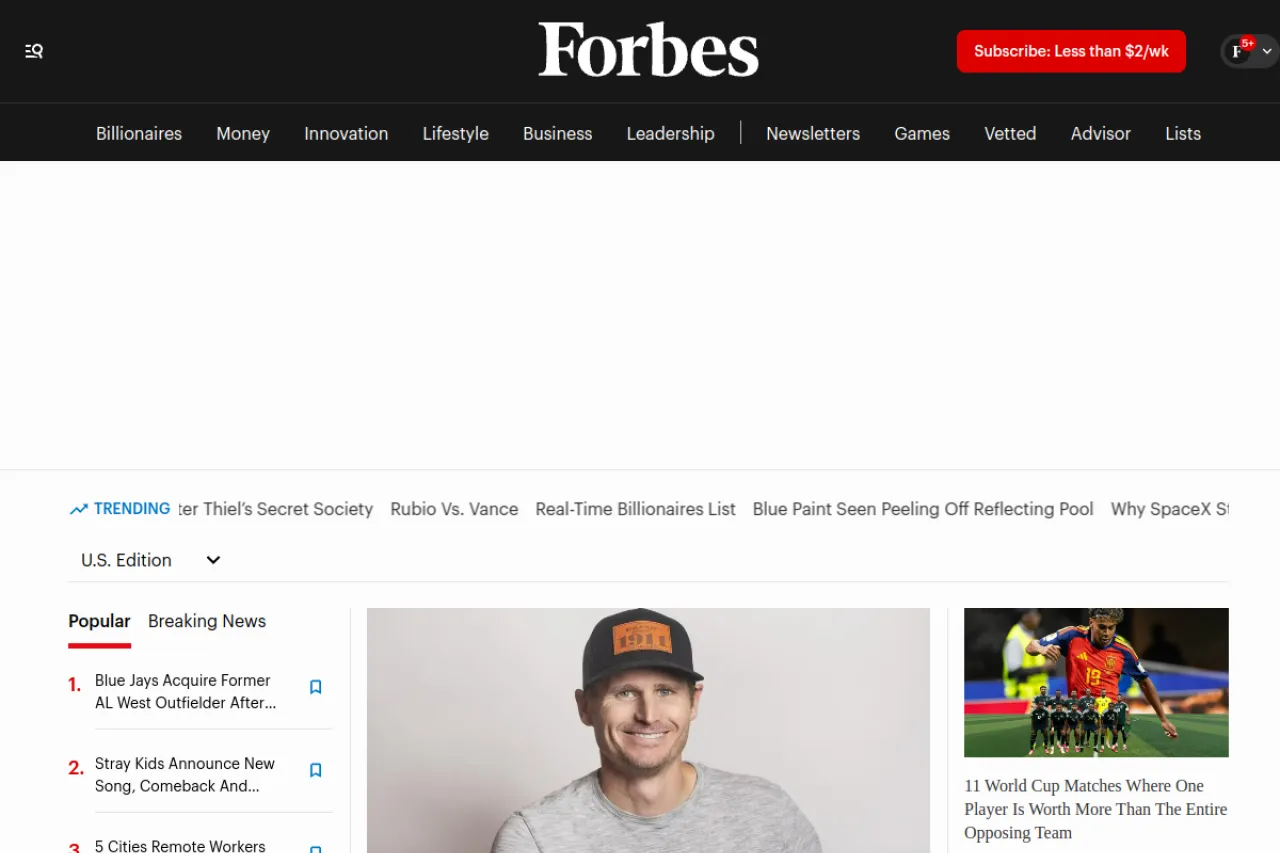 forbes.com web sitesi ekran görüntüsü - Haber - DA 94