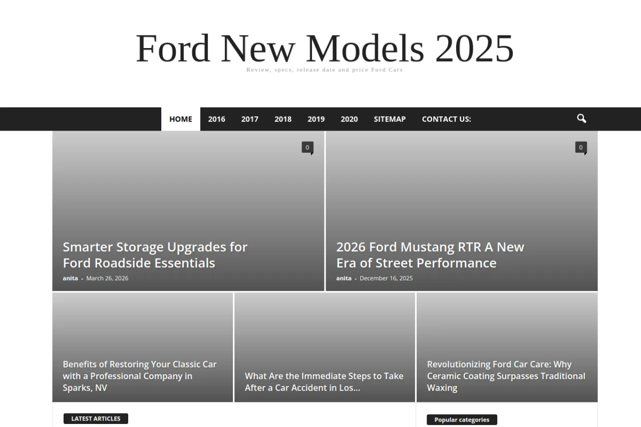 fordnewmodels.com web sitesi ekran görüntüsü - DA 74