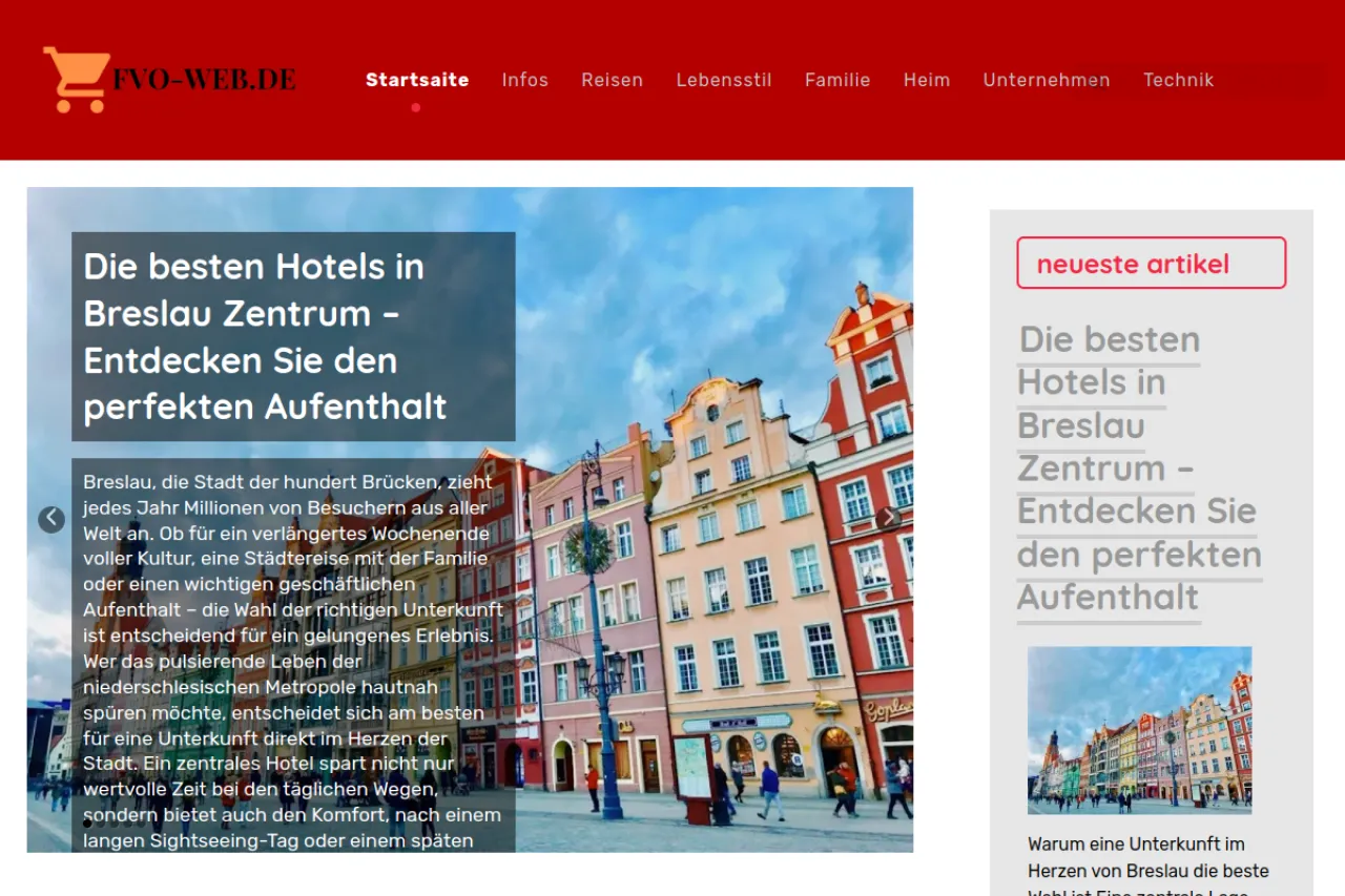 fvo-web.de web sitesi ekran görüntüsü - DA 61