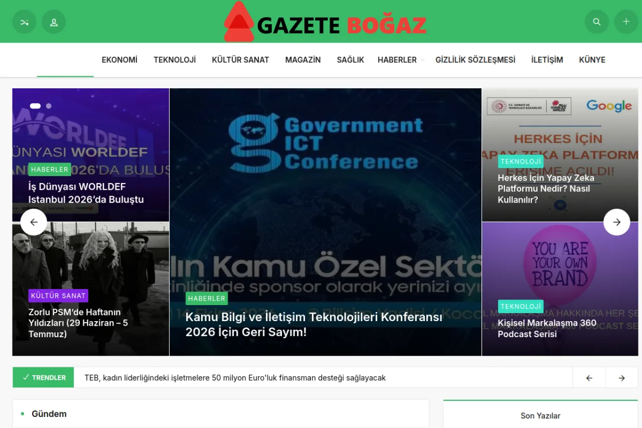 gazetebogaz.com web sitesi ekran görüntüsü - Haber - DA 57