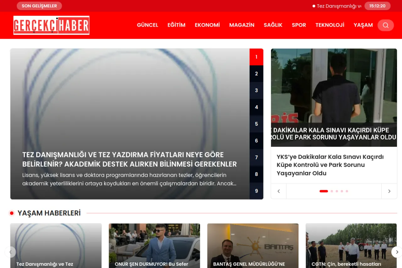 gercekcihaber.com web sitesi ekran görüntüsü - Haber - DA 52