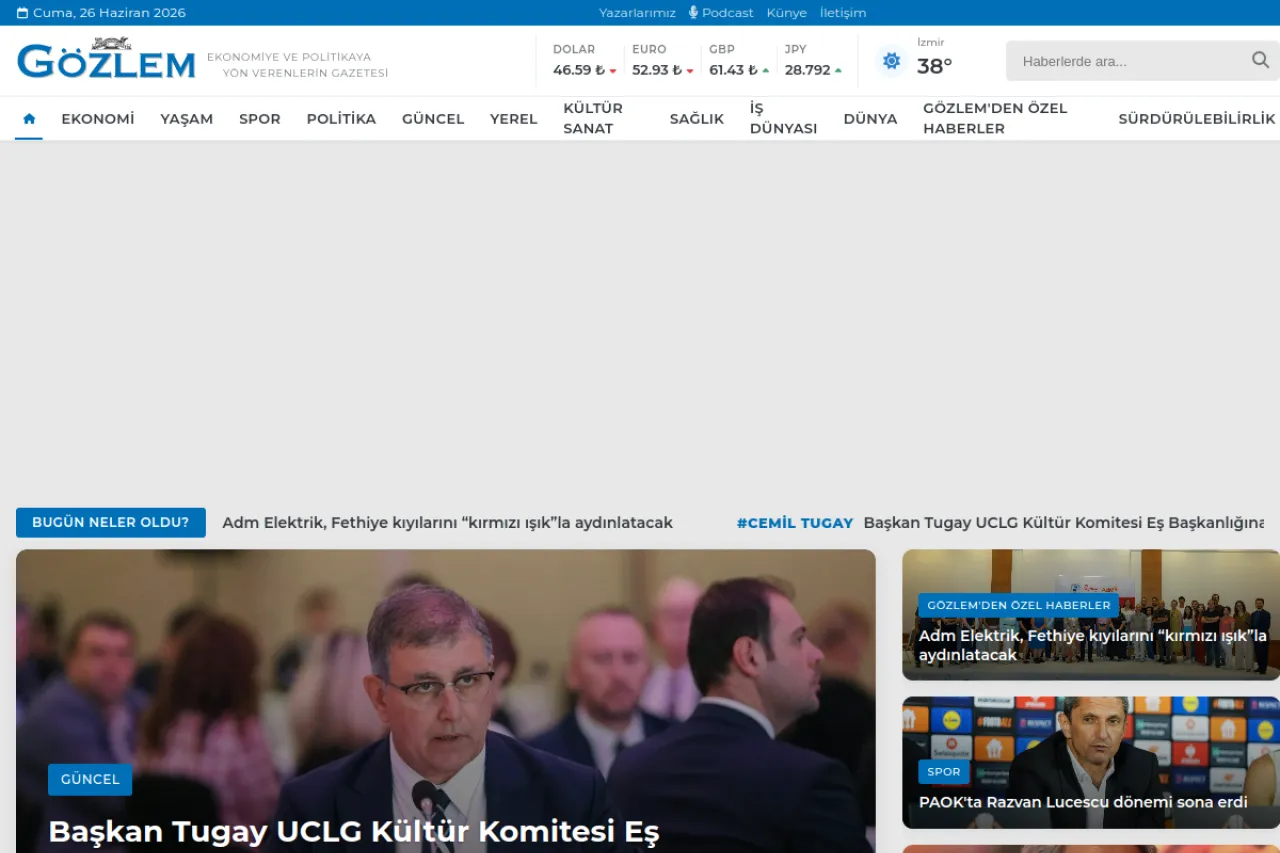 gozlemgazetesi.com web sitesi ekran görüntüsü - Haber - DA 36