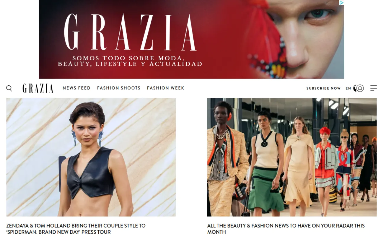 graziamagazine.com web sitesi ekran görüntüsü - Magazin - DA 73