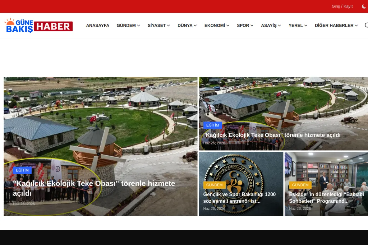 gunebakishaber.com.tr web sitesi ekran görüntüsü - Haber