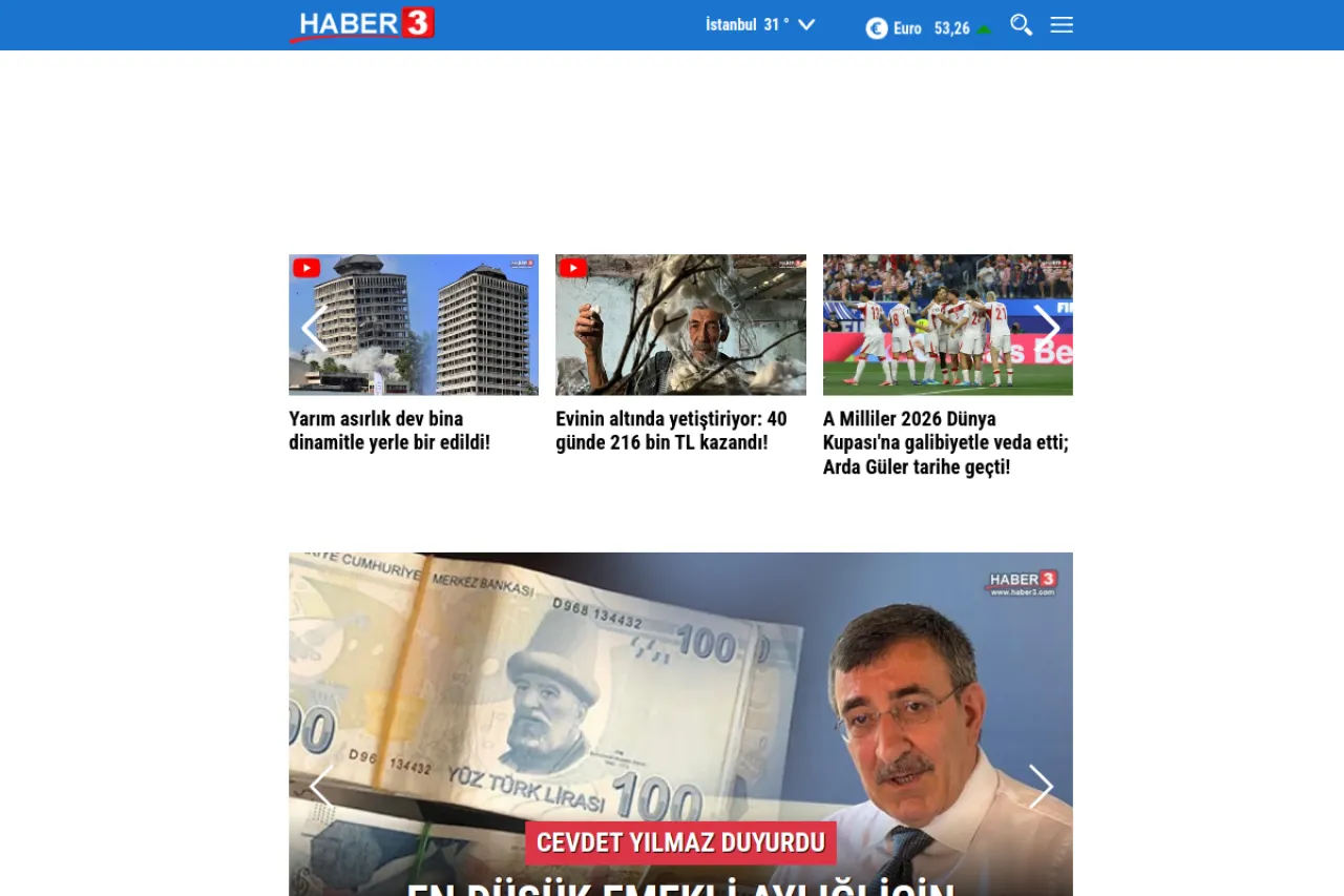 haber3.com web sitesi ekran görüntüsü - Haber - DA 57