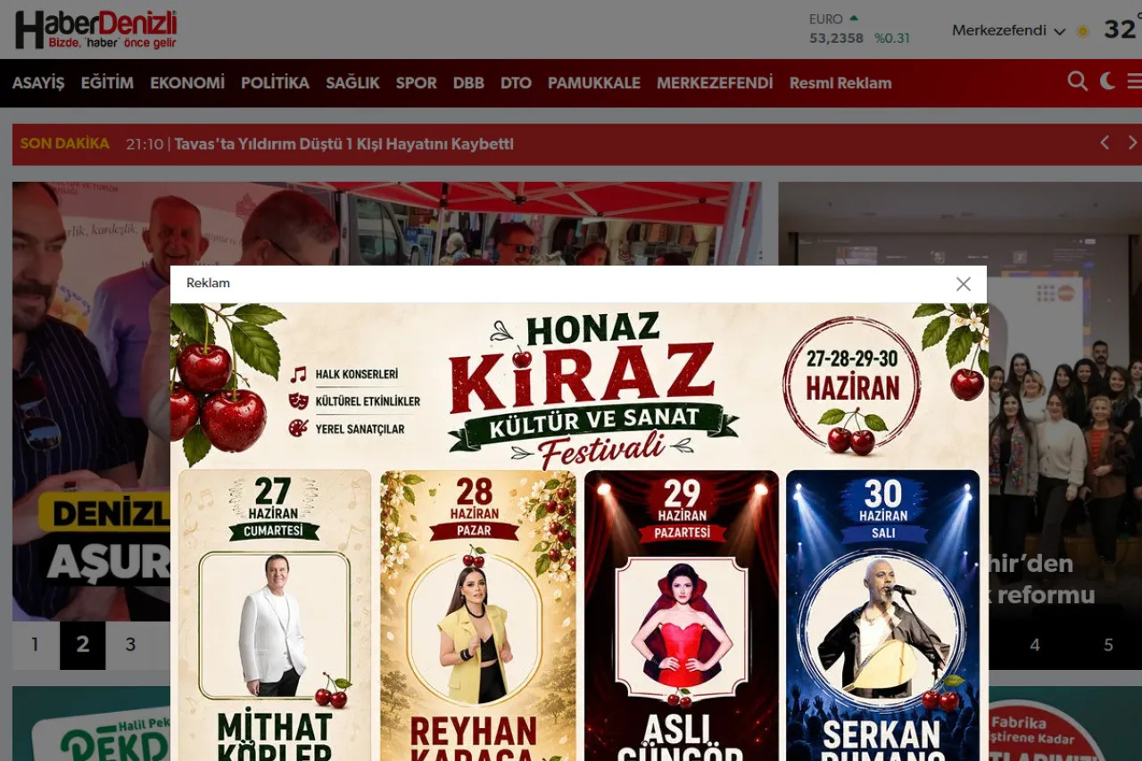 haberdenizli.com web sitesi ekran görüntüsü - Haber - DA 65