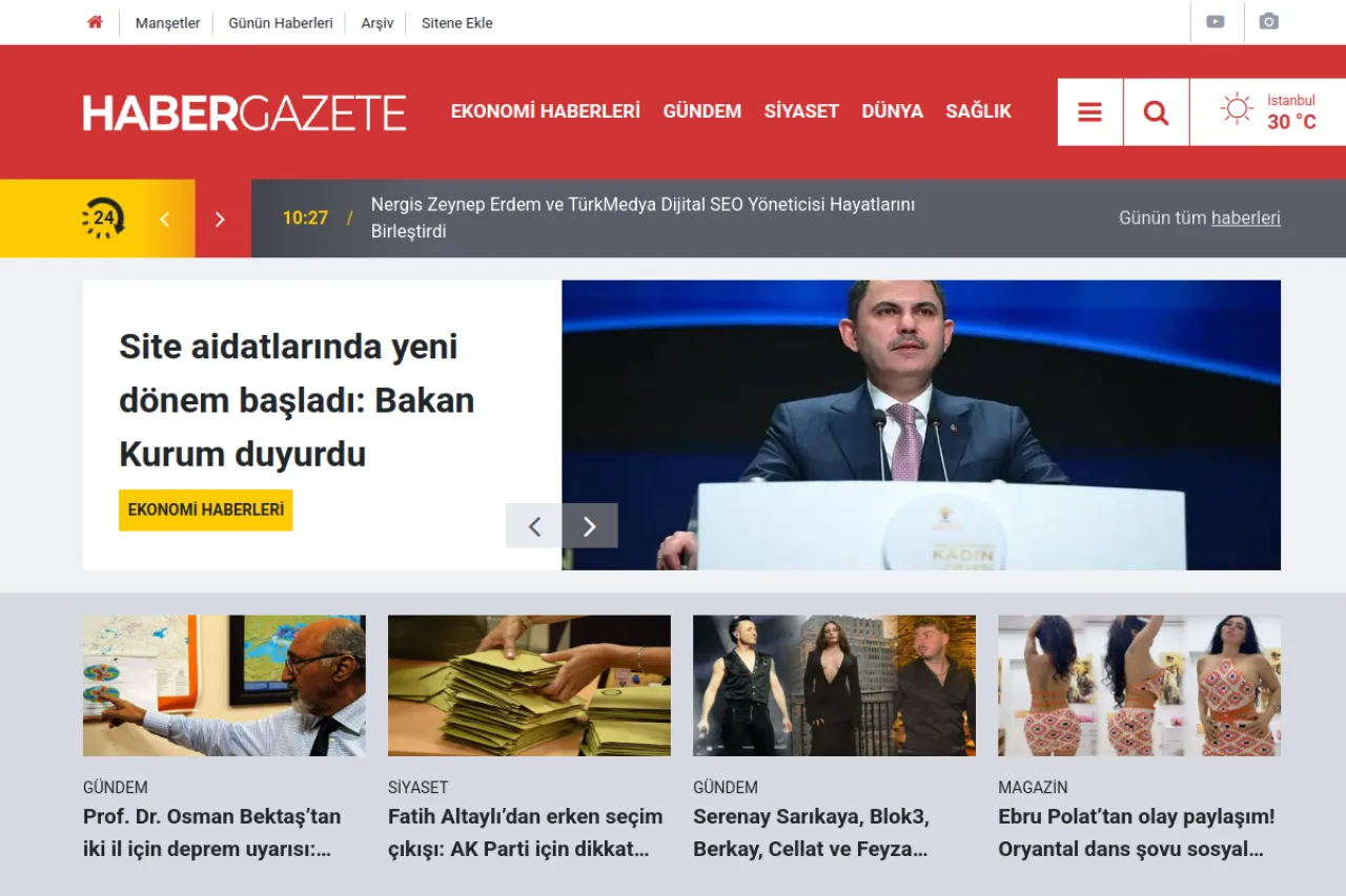 habergazete.com web sitesi ekran görüntüsü - Haber - DA 34