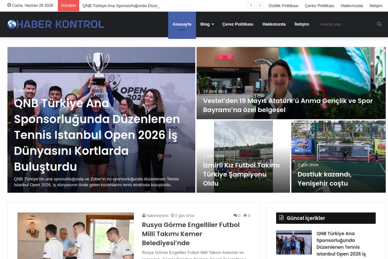 haberkontrol.com web sitesi ekran görüntüsü - Haber