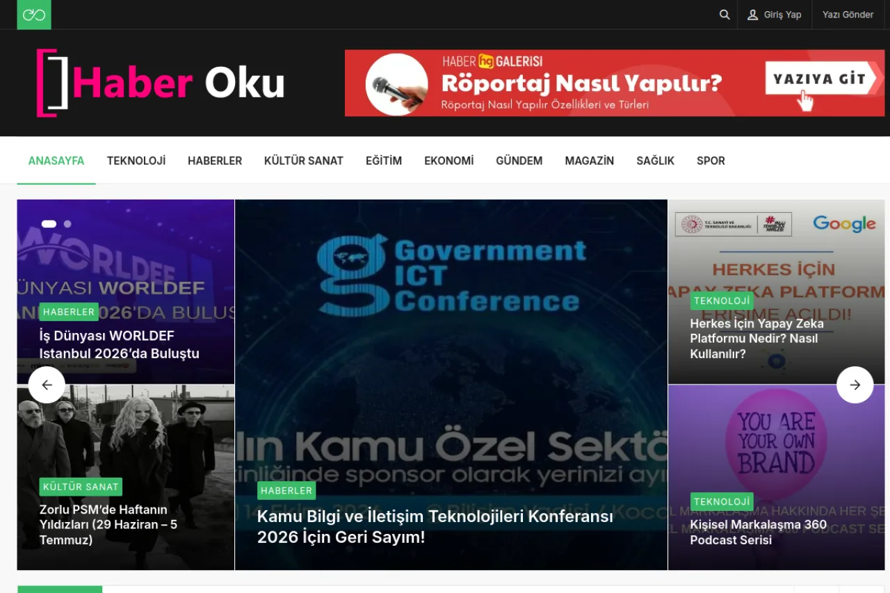 haberoku.net.tr web sitesi ekran görüntüsü - Haber - DA 55