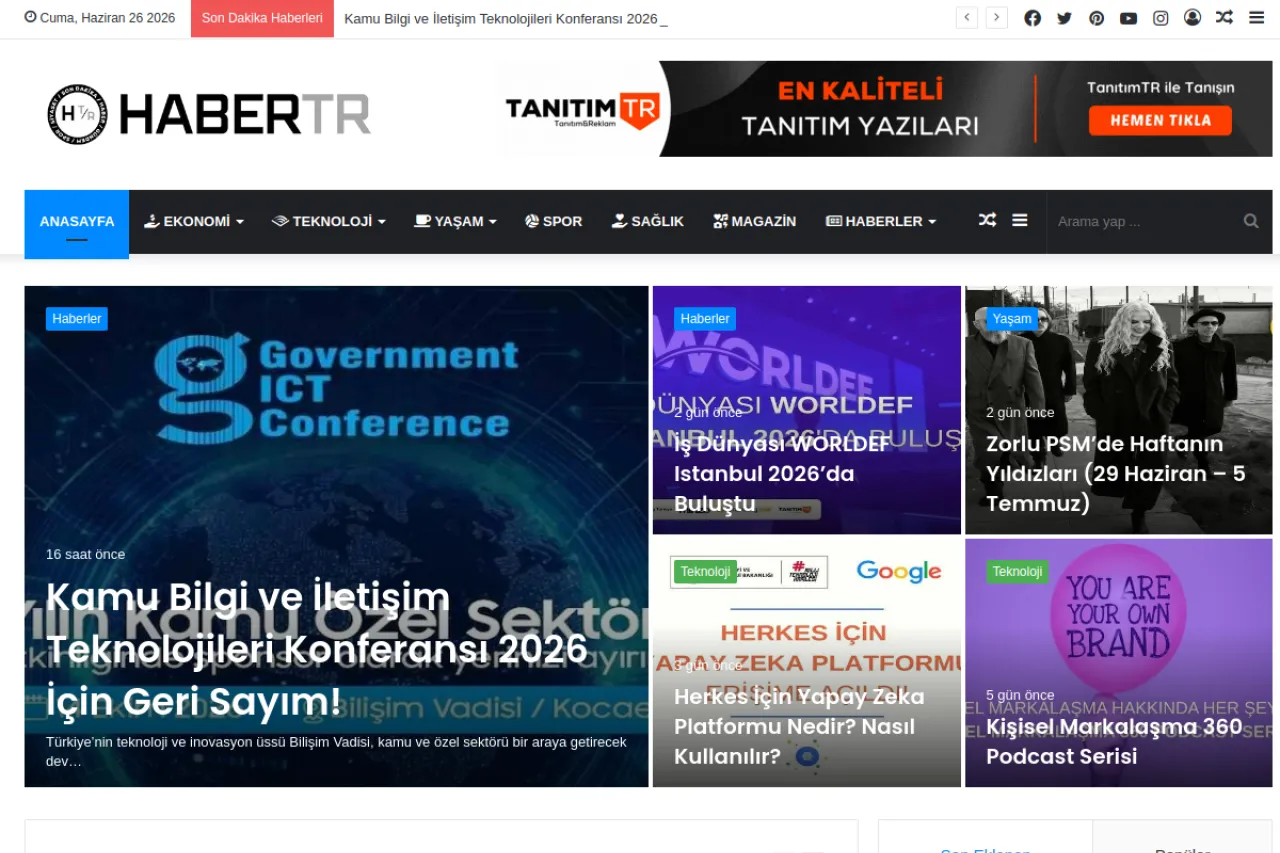 habertr.com.tr web sitesi ekran görüntüsü - Haber - DA 56