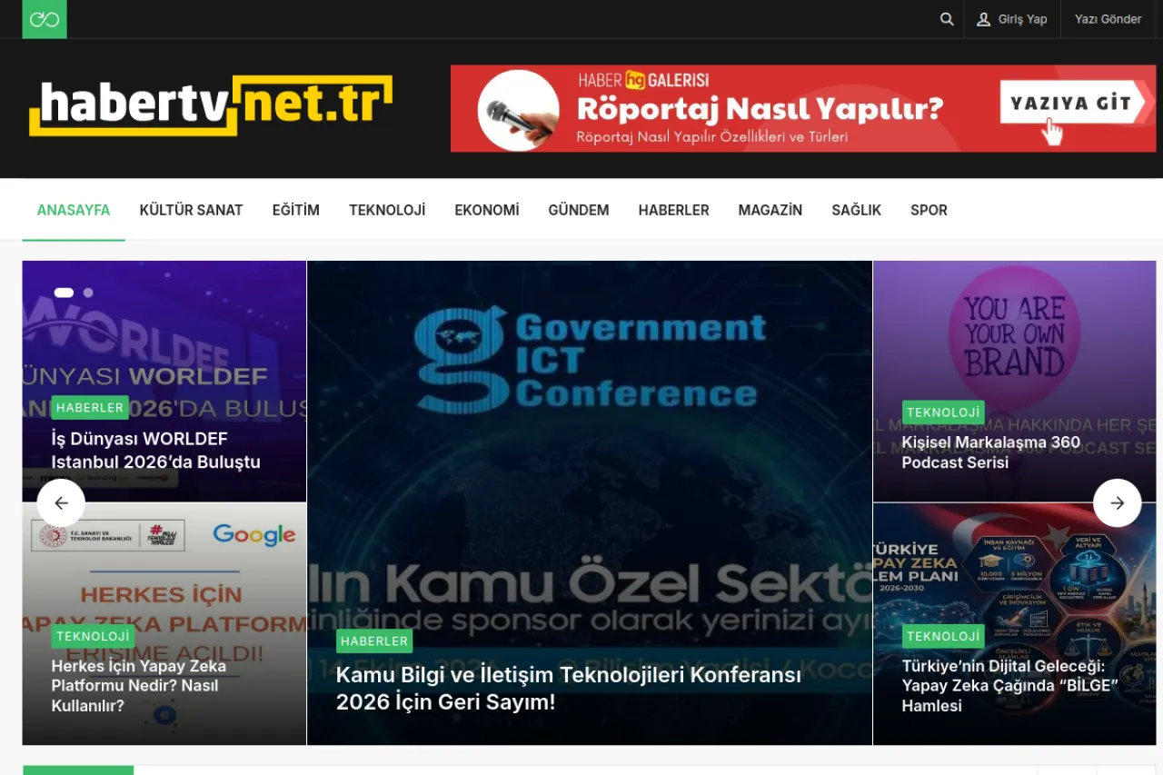 habertv.net.tr web sitesi ekran görüntüsü - Haber - DA 55