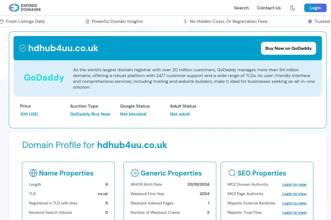 hdhub4uu.co.uk web sitesi ekran görüntüsü - DA 37