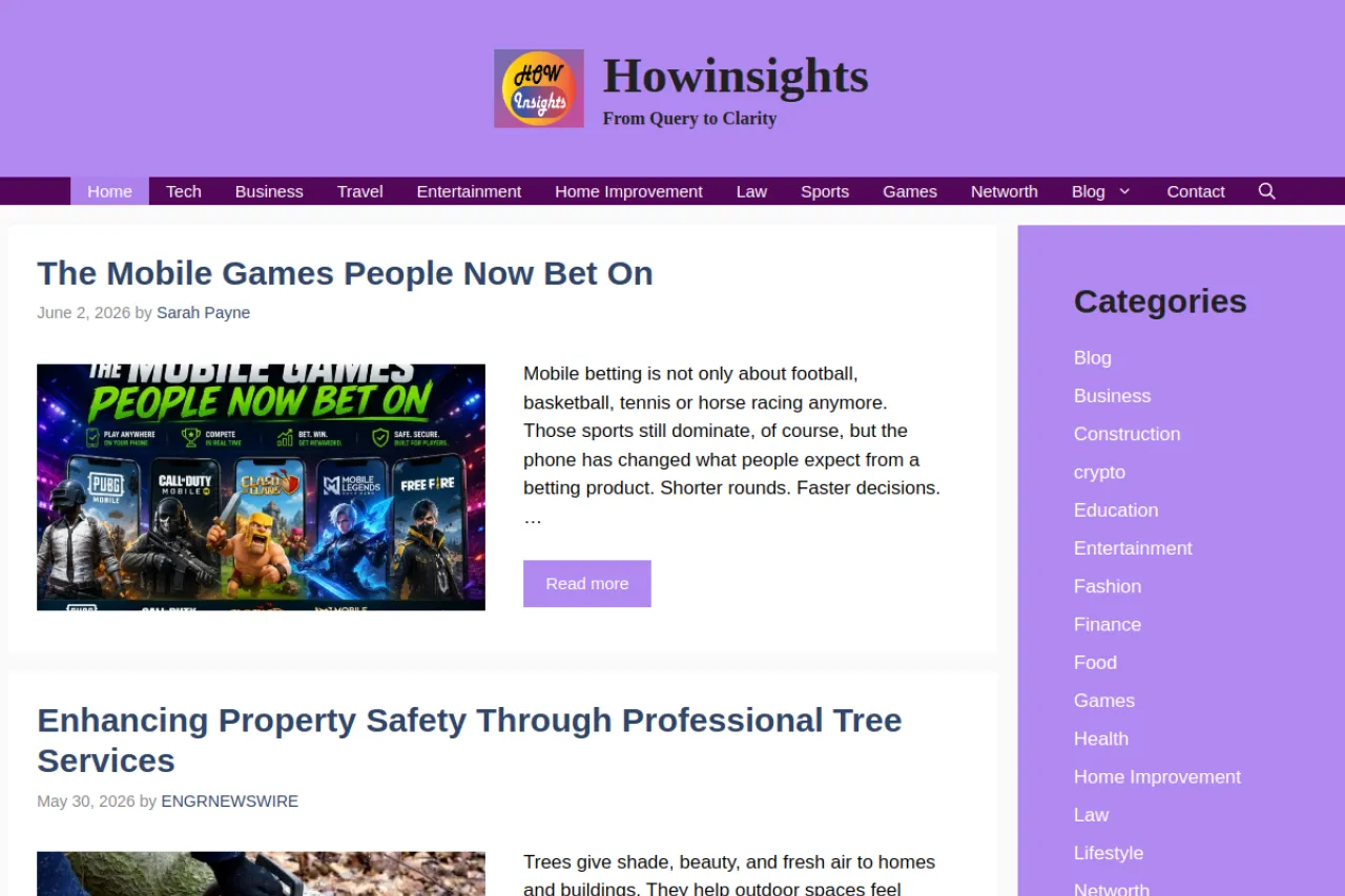 howinsights.com web sitesi ekran görüntüsü - DA 34