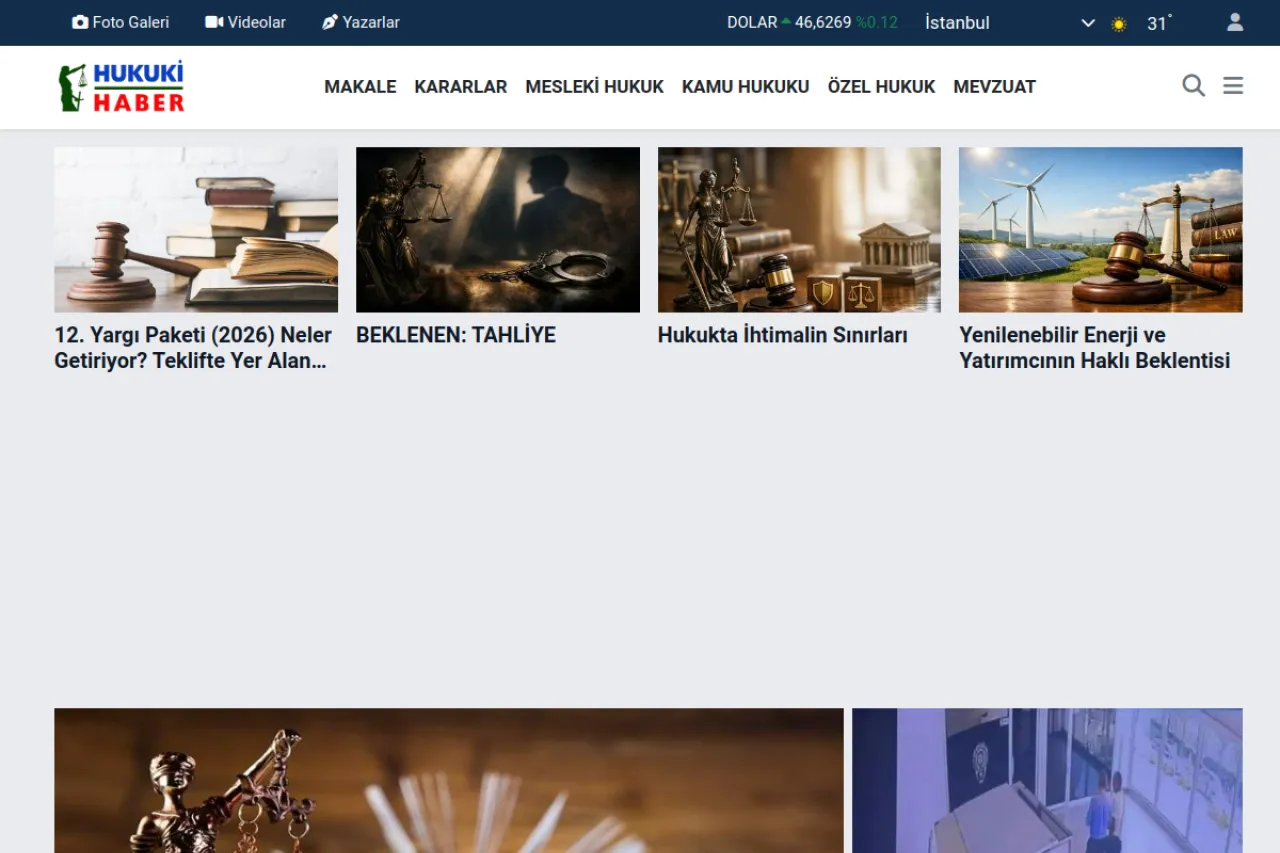hukukihaber.net web sitesi ekran görüntüsü - Haber - DA 36