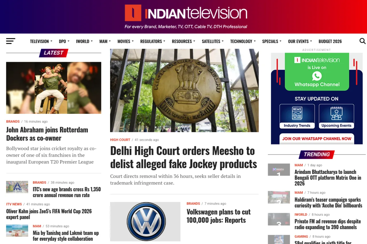 indiantelevision.com web sitesi ekran görüntüsü - Haber - DA 73